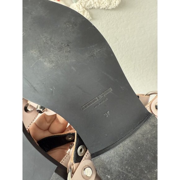 Alexander Mcqueen Solenie Studded Gladiator Slingback Buckle Leather Sandals 37 - Picture 6 of 11